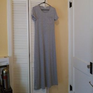 Long gray t-shirt dress